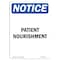 Signmission Safety Sign, OSHA Notice, 18" Height, Rigid Plastic, Patient Nutrition Sign, Portrait OS-NS-P-1218-V-17149 - alternate 1
